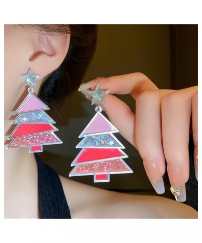 Unique Personality Acrylic Christmas Tree Truck Earrings Handmade Lightweight Creative Cartoon Christmas Tree Drop Dangle Ear...