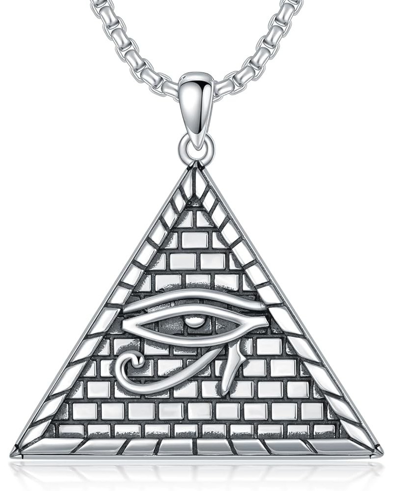 Ankh/Eye of Horus/Scarab Necklace Sterling Silver Egyptian Jewelry Gift for Men Women A-Eye of Horus $19.80 Necklaces