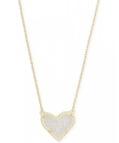 Ari Heart Pendant Necklace in Gold and Ari Heart Huggie Earrings in Gold Set for Women $56.70 Jewelry Sets