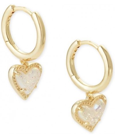 Ari Heart Pendant Necklace in Gold and Ari Heart Huggie Earrings in Gold Set for Women $56.70 Jewelry Sets