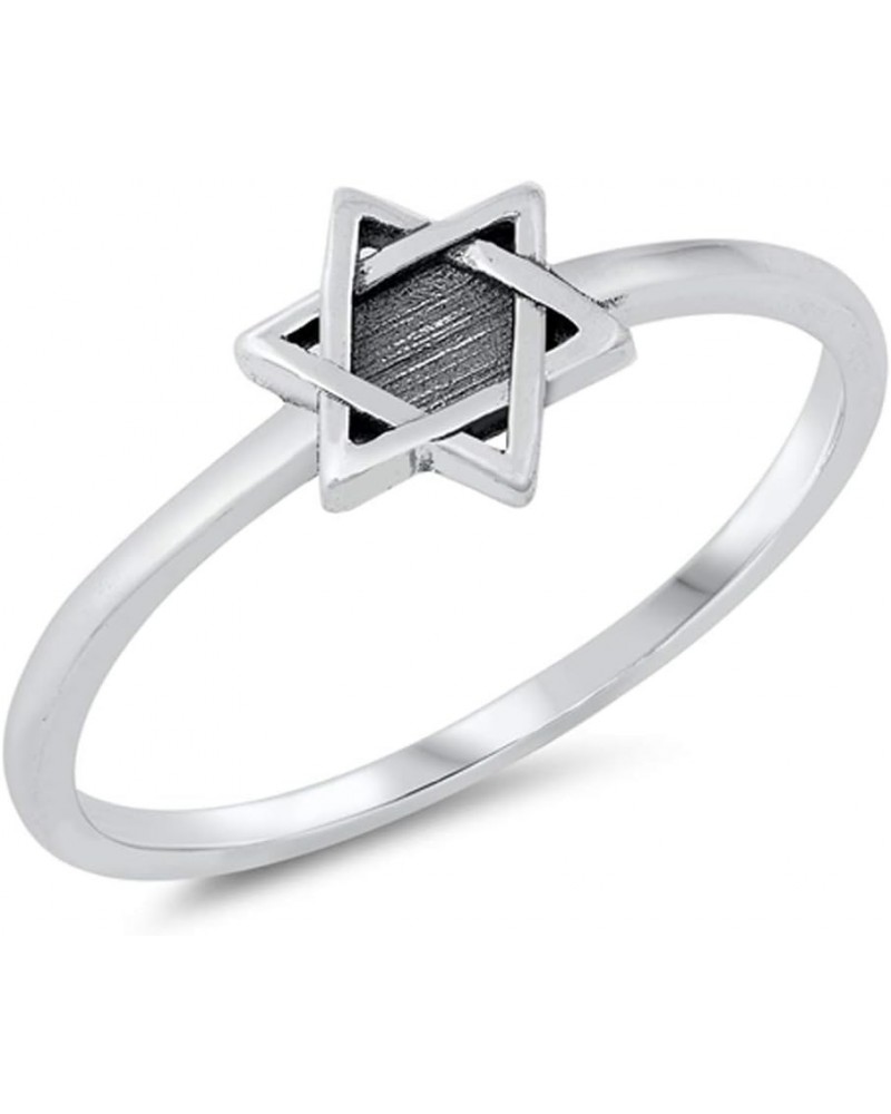 Simple Tiny Star of David Ring New .925 Sterling Silver Band Sizes 4-10 $10.11 Rings