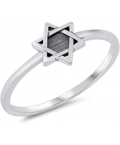 Simple Tiny Star of David Ring New .925 Sterling Silver Band Sizes 4-10 $10.11 Rings