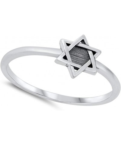 Simple Tiny Star of David Ring New .925 Sterling Silver Band Sizes 4-10 $10.11 Rings