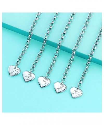 Initial Charm Bracelets for Girls Letters Alphabet Heart Bracelet Jewelry Gifts for Teen Girl N: Heart $9.87 Bracelets