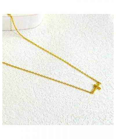 Cross Necklace for Women, Dainty 18K Gold plated Small Cross Pendant Necklace Simple Gold Cross Necklaces for Girls Gold Jewe...