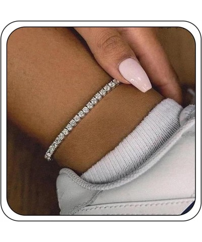 Ankle Bracelets for Women, Heart Rhinestone Pendant Adjustable Shiny Tennis Twinkle Cubic Zircon Ankle Bracelets Beach Party ...