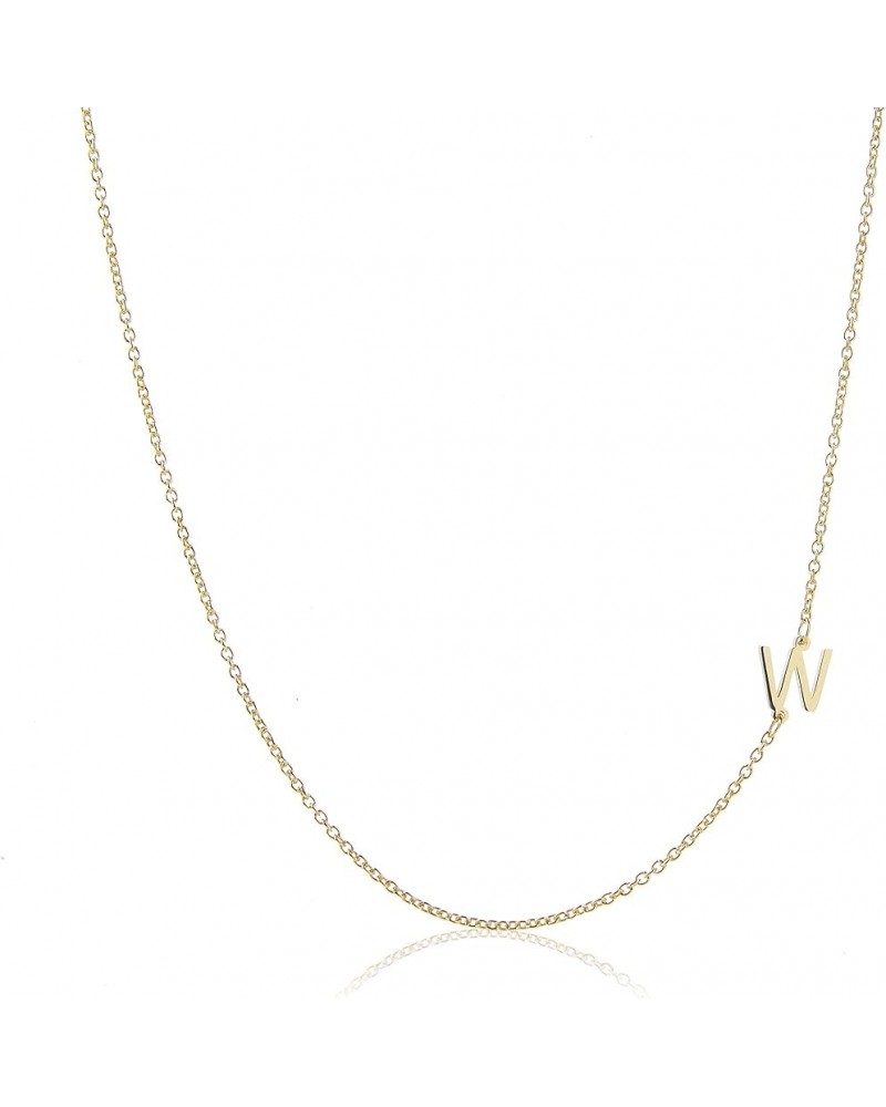 Sterling Silver Side Mini Initial Necklace W (g) $12.88 Necklaces