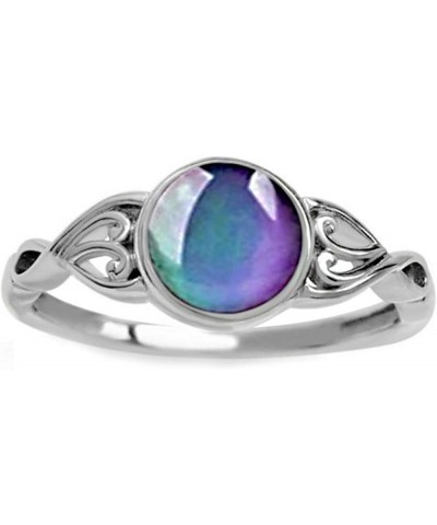 Mood Ring for Women Color Changing Mood Stone Ring Silver Stone Ring Temperature Sensitive Durable Band Jewelry Gifts size8 $...