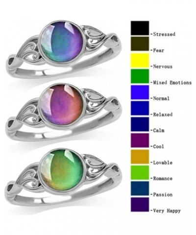 Mood Ring for Women Color Changing Mood Stone Ring Silver Stone Ring Temperature Sensitive Durable Band Jewelry Gifts size8 $...