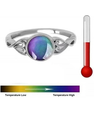 Mood Ring for Women Color Changing Mood Stone Ring Silver Stone Ring Temperature Sensitive Durable Band Jewelry Gifts size8 $...