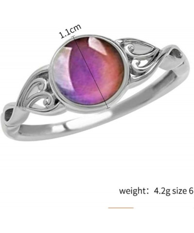 Mood Ring for Women Color Changing Mood Stone Ring Silver Stone Ring Temperature Sensitive Durable Band Jewelry Gifts size8 $...