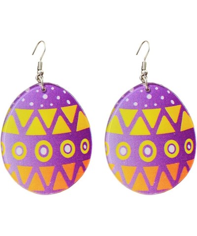 Colorful Happy Easter Rabbit Carrot Egg Shape Leather Dangle Earrings for Women Girls Jewelry F $5.09 Earrings