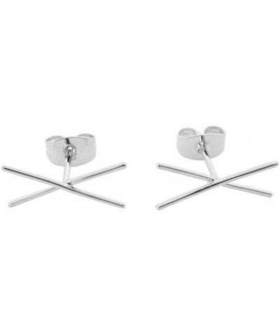 X Bar Crawler Studs in Gold, Rose Gold, or Silver | Minimalist, Delicate Jewelry Silver $13.79 Earrings