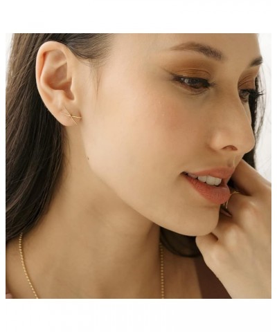 X Bar Crawler Studs in Gold, Rose Gold, or Silver | Minimalist, Delicate Jewelry Silver $13.79 Earrings