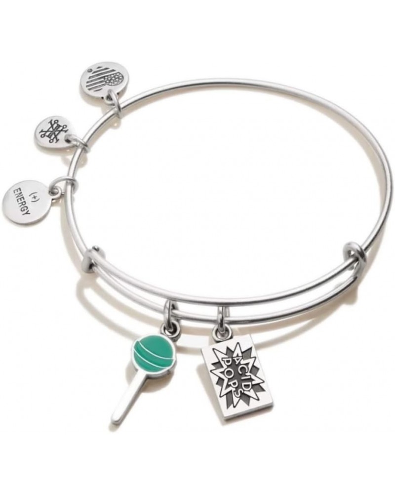 Harry Potter Expandable Bangle for Women, Acid Pops Duo Charm, Shiny Silver Finish, 2 to 3.5 in $9.98 Bracelets