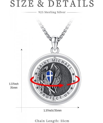 925 Sterling Silver St Michael/St Peregrine/Virgin Mary/St Francis/St Anthony/St Joseph/Baphomet Necklace for Men Women Amule...