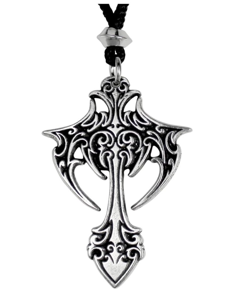 Pewter Large Gothic Vampire Cross Pendant Necklace $9.20 Necklaces