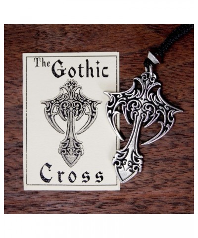 Pewter Large Gothic Vampire Cross Pendant Necklace $9.20 Necklaces