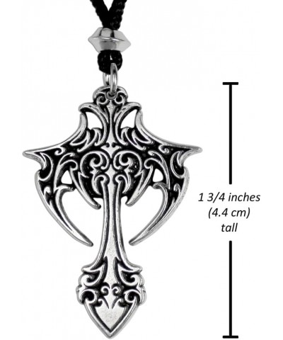 Pewter Large Gothic Vampire Cross Pendant Necklace $9.20 Necklaces