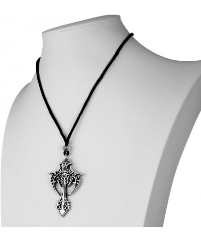 Pewter Large Gothic Vampire Cross Pendant Necklace $9.20 Necklaces