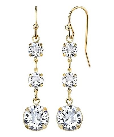 1928 Jewelry 14K Gold Dipped Genuine Austrian Crystal Linear Drop Earrings $19.67 Earrings