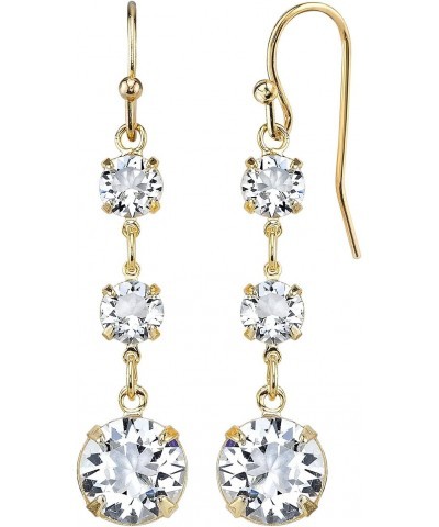 1928 Jewelry 14K Gold Dipped Genuine Austrian Crystal Linear Drop Earrings $19.67 Earrings