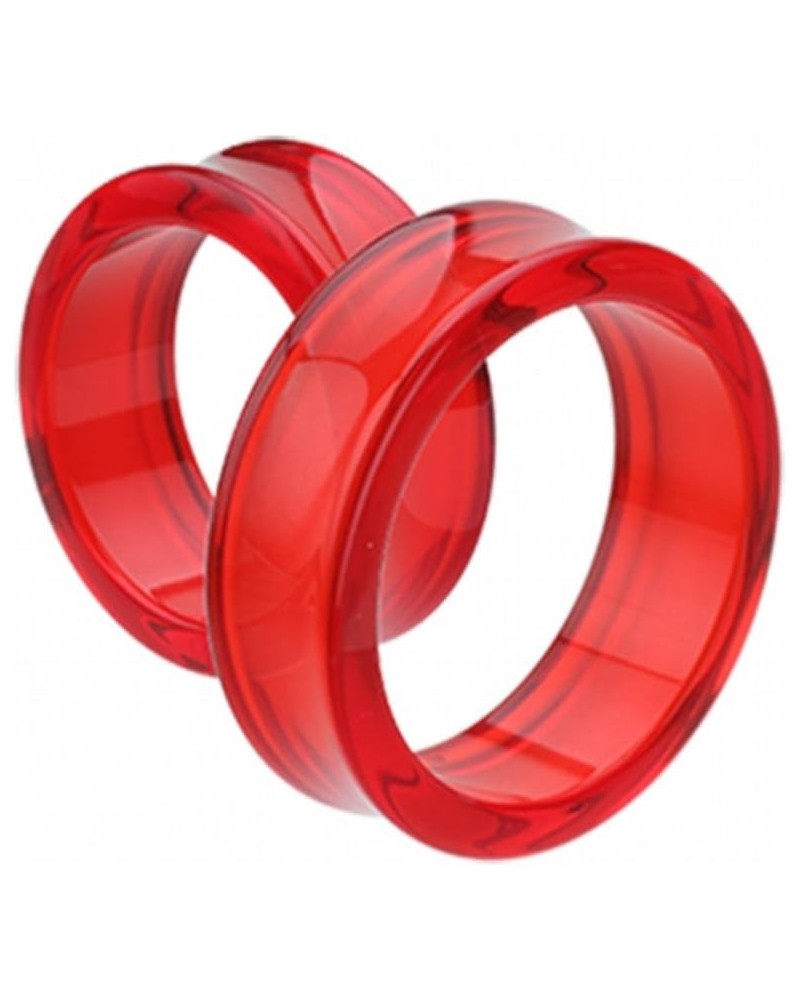 Supersize Basic Acrylic Double Flared Ear Gauge WildKlass Tunnel Plug (Sold as Pairs) 1-3/4" (44mm) Red $10.92 Body Jewelry