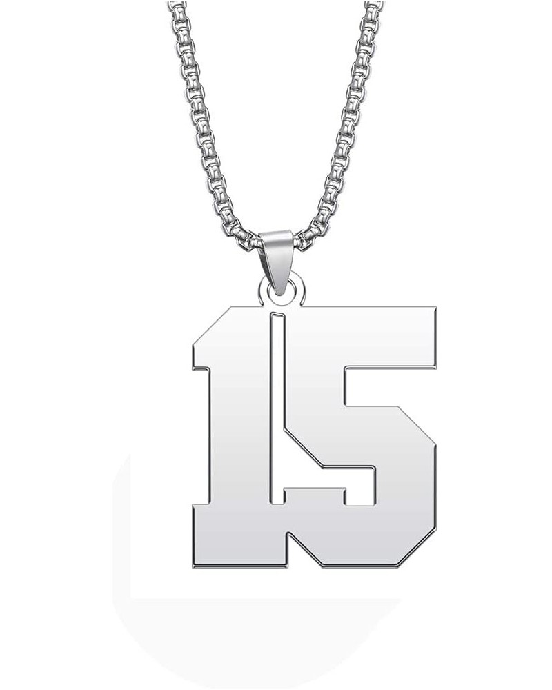 Mens Sports Black Number Necklace for Women Baseball/Soccer/Football/Basketball Stainless Steel Necklace Pendant Personalized...