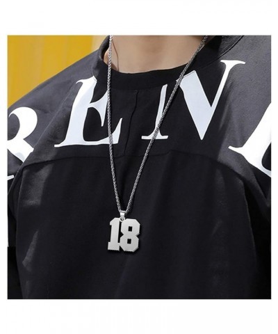 Mens Sports Black Number Necklace for Women Baseball/Soccer/Football/Basketball Stainless Steel Necklace Pendant Personalized...