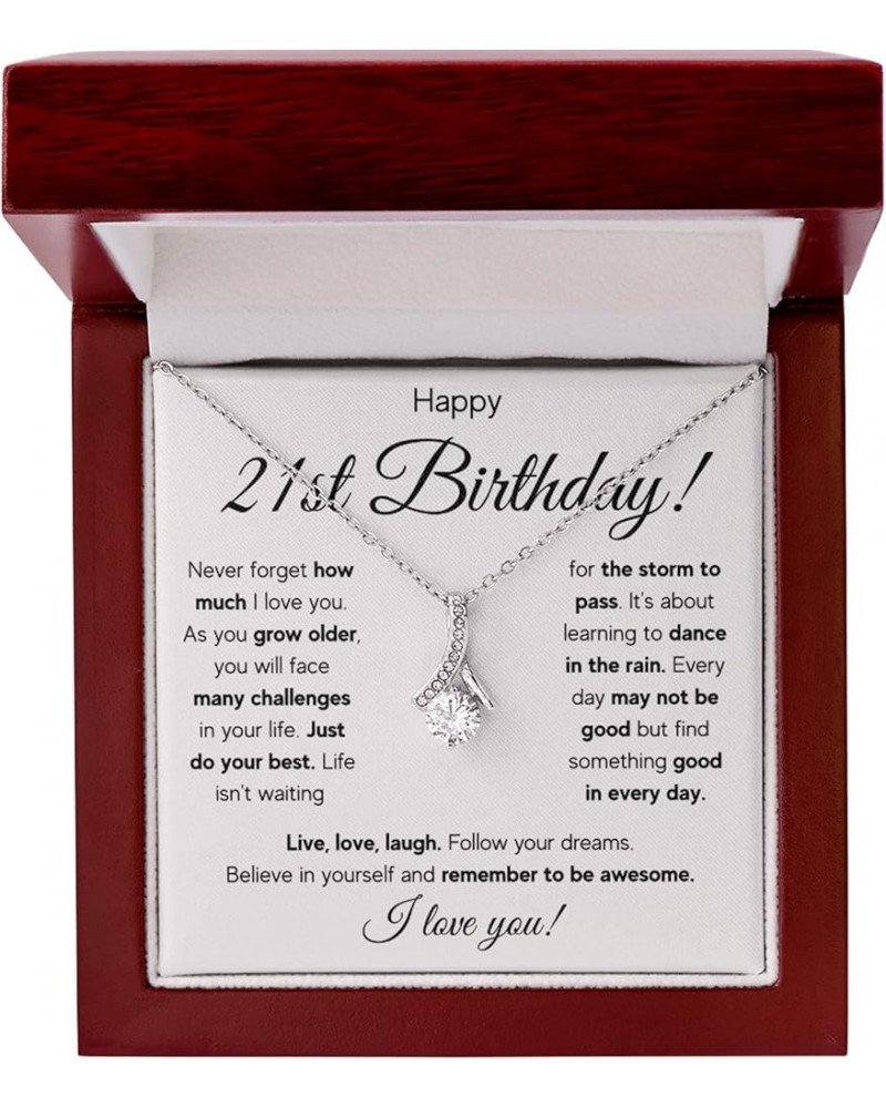 21st Birthday Gifts For Her, 21 Year Old Female Birthday Card Necklace Gift Ideas, Happy Bday For Women Turning Finally 21, 2...