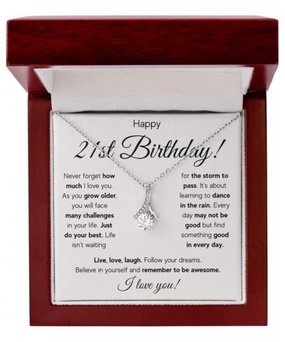 21st Birthday Gifts For Her, 21 Year Old Female Birthday Card Necklace Gift Ideas, Happy Bday For Women Turning Finally 21, 2...