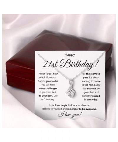 21st Birthday Gifts For Her, 21 Year Old Female Birthday Card Necklace Gift Ideas, Happy Bday For Women Turning Finally 21, 2...