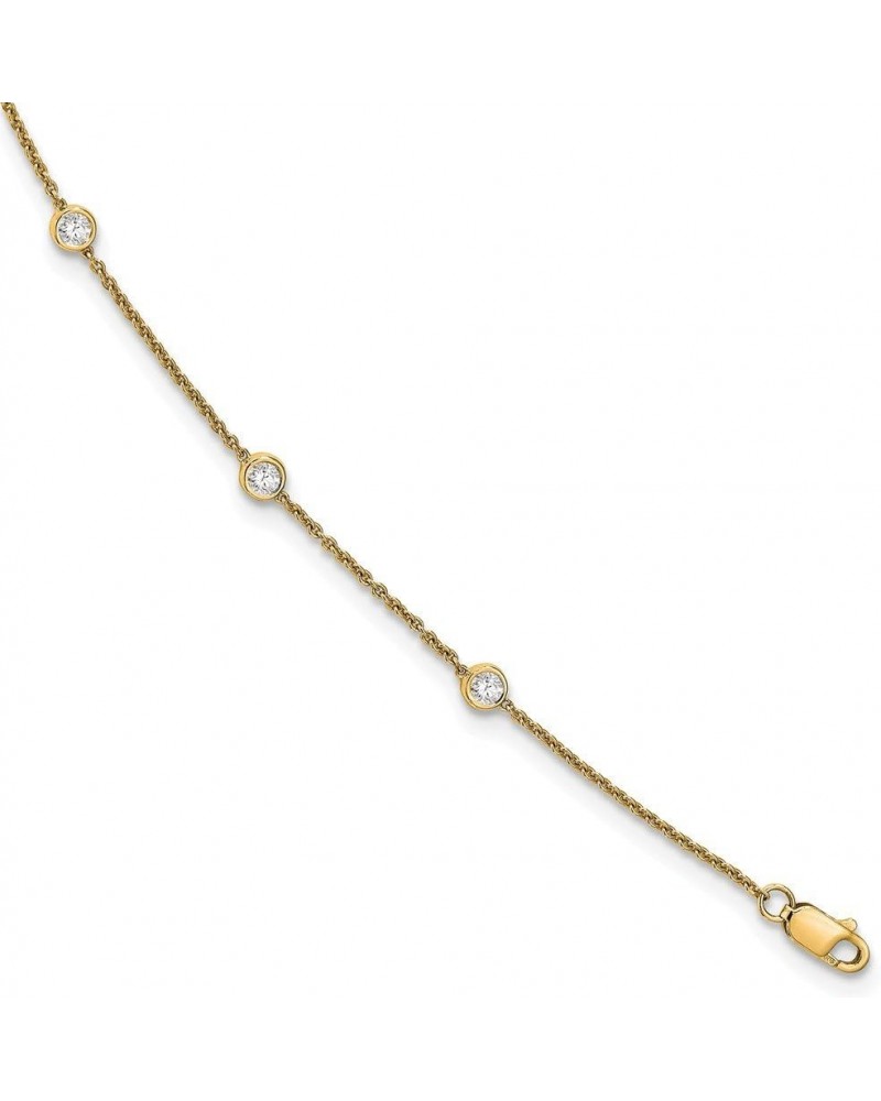 Solid 14K Gold True Origin Lab Grown Diamond VS/SI D,E,F Rolo Bracelet Yellow Gold 0.4 carats $221.76 Anklets