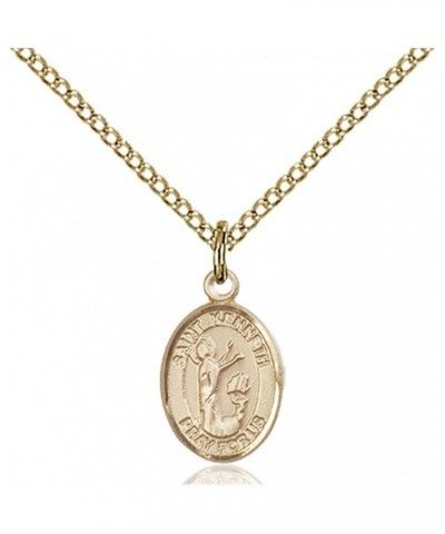 14KT Gold Filled Catholic Patron Saint Petite Charm Medal, 1/2 Inch Saint Kenneth $42.50 Pendants