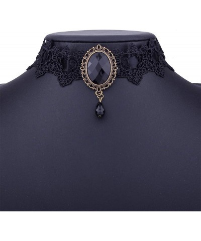 Black Lace Choker Necklace Lace Gothic Choker for Women for Halloween Weeding Costume Party Prom Vampire Choker Black $8.50 N...