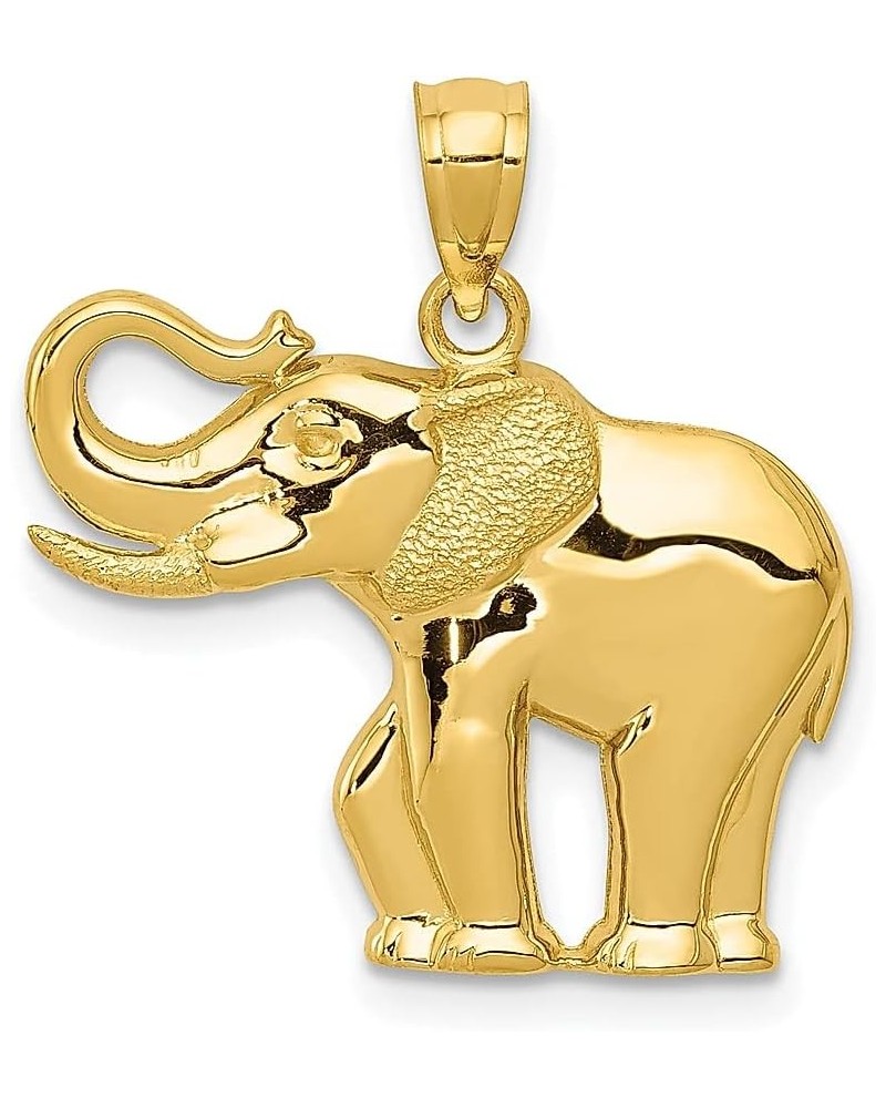 14k Yellow Gold Elephant Necklace Charm Pendant Animal Fine Jewelry For Women Gifts For Her $78.96 Necklaces