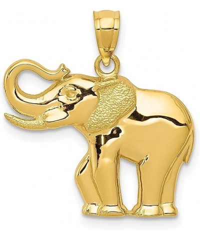 14k Yellow Gold Elephant Necklace Charm Pendant Animal Fine Jewelry For Women Gifts For Her $78.96 Necklaces