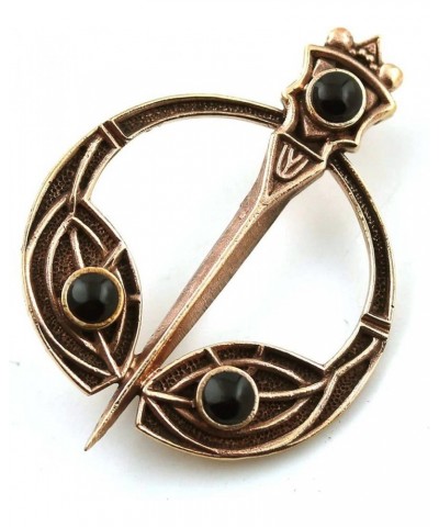 Bronze Semi Precious Stone Tara Brooches Cloak, Scarf, Shawl Pin Celtic Norse Irish Vintage Jewelry onyx $16.19 Brooches & Pins