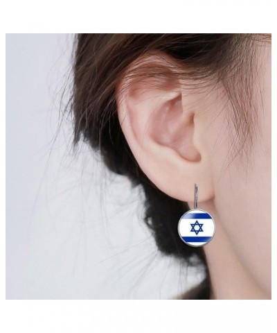 Israeli flag Earrings,Israel Stud Earrings,I Stand with Israel earrings,Israel Flag earrings to Support for Israel, Proud Isr...