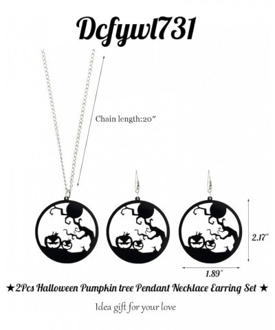 2Pcs Pumpkin Necklace Earrings Set Thanksgiving Stud Earrings For Women Girls Fashion Pumpkin Pendent Necklace For Womens Gol...