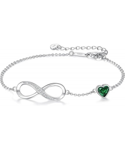 Infinity Heart Symbol Charm Link Bracelet for Women 925 Sterling Silver Adjustable Anniversary Jewelry Valentine's Day Christ...