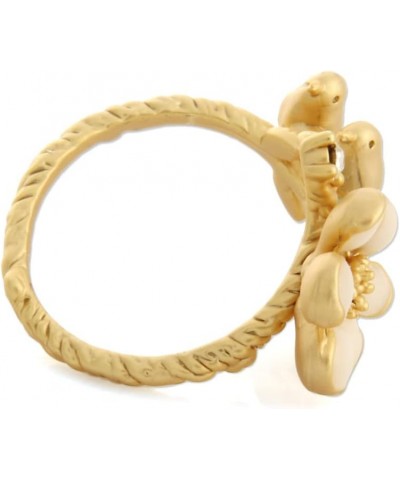 Epoxy Honeybee and Flower Ring Plated Brass Adjustable Size Birds $11.50 Rings