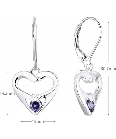 Women Claddagh Earrings,925 Sterling Silver Irish Celtic Claddagh Love Heart Drop & Dangle Leverback Earrings claddagh heart,...