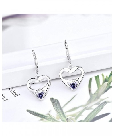 Women Claddagh Earrings,925 Sterling Silver Irish Celtic Claddagh Love Heart Drop & Dangle Leverback Earrings claddagh heart,...