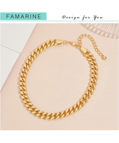 Gold Chain Necklace Cuban Chain Paperclip Link Choker Necklace for Ladies Jewelry Set Cuban $7.79 Necklaces