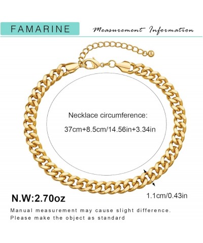 Gold Chain Necklace Cuban Chain Paperclip Link Choker Necklace for Ladies Jewelry Set Cuban $7.79 Necklaces