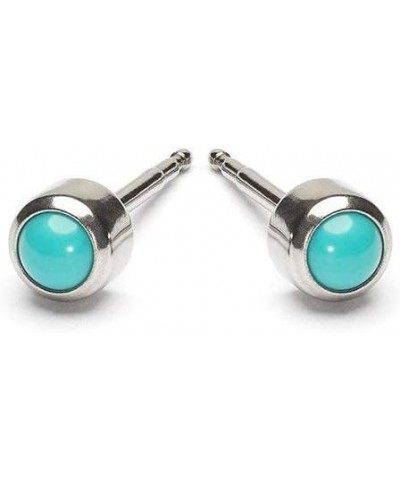 Stainless Steel 3 mm Turquoise Stud Earrings Stainless Steel $10.08 Earrings