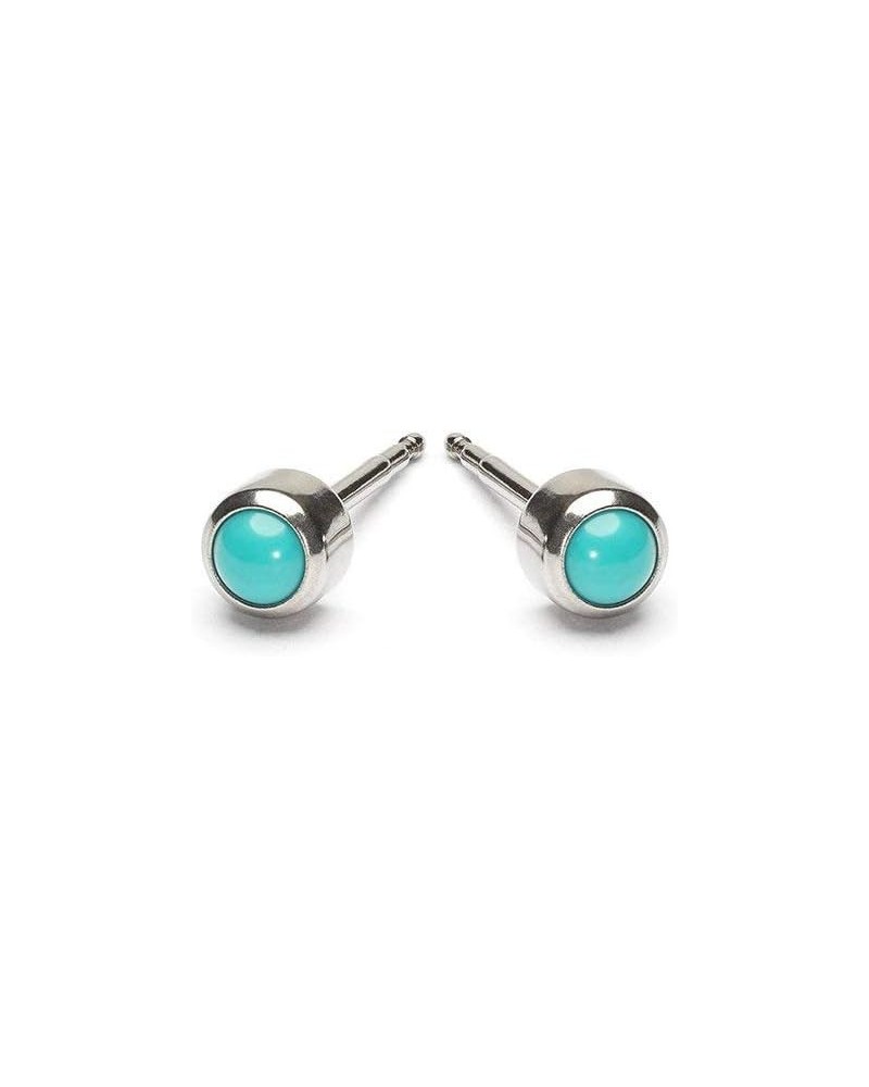 Stainless Steel 3 mm Turquoise Stud Earrings Stainless Steel $10.08 Earrings