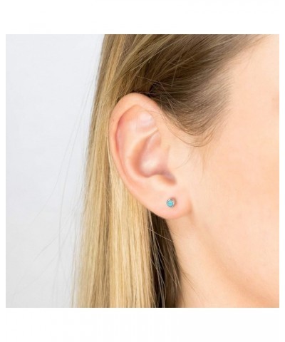 Stainless Steel 3 mm Turquoise Stud Earrings Stainless Steel $10.08 Earrings