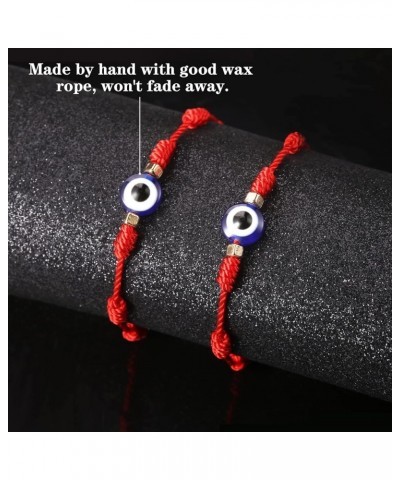 Evil Eye 7 Knot String Lucky Amulet Bracelets,Genuine Leather Rope Necklace for Women Men 2P-7 knot-Red $8.84 Necklaces